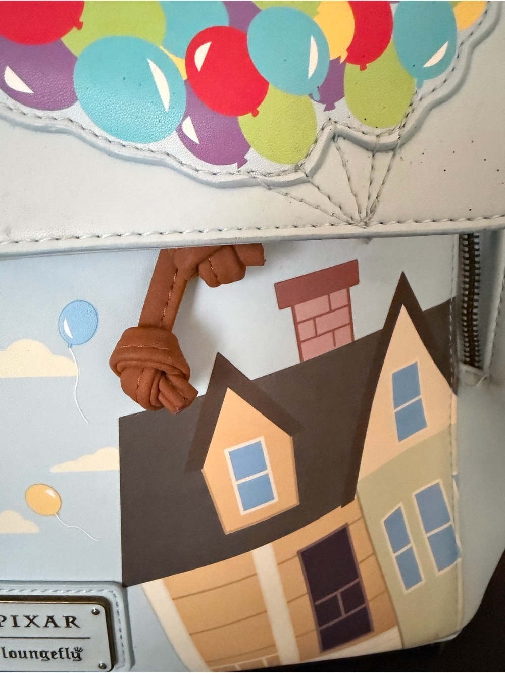 Loungefly Pixar Up House Backpack in Light Blue with Balloons - Picture 3 of 6